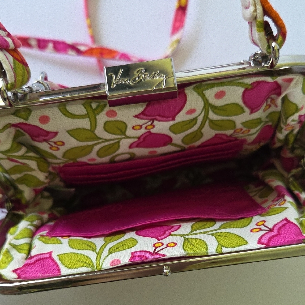 Vera Bradley Lilli Bell Mini Crossbody Bag, Quilted Pink and Orange Floral - Picture 3 of 3